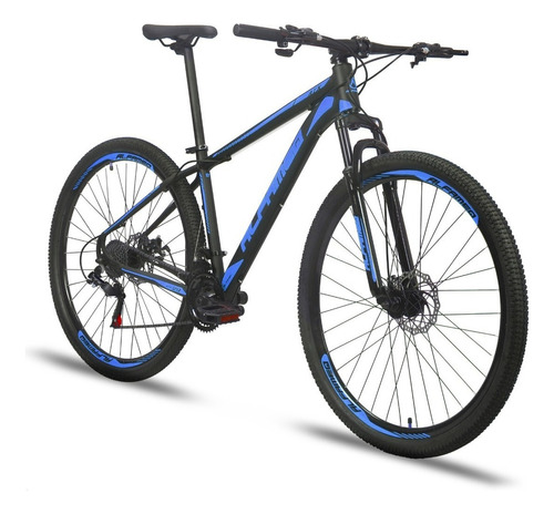 Mountain bike Alfameq ATX aro 29 19 24v freios de disco hidráulico câmbios Indexado mtb cor preto/azul