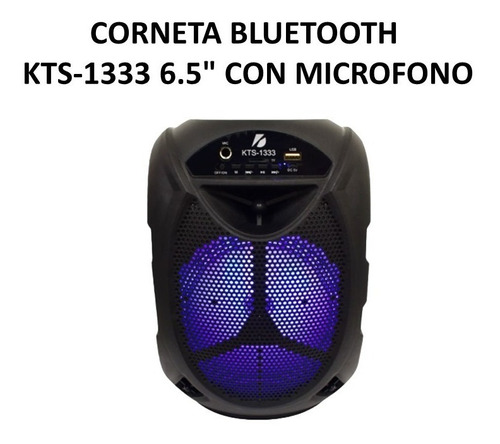 Corneta Bluetooth Kts- 1333 6.5  Con Microfono Y Luz Rgb