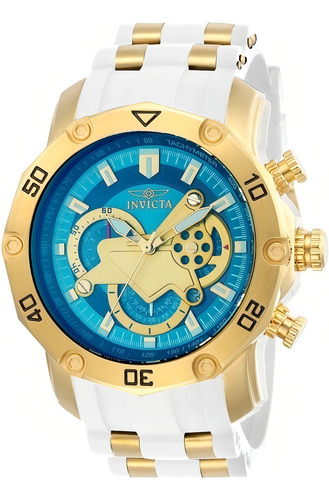 Relógio Invicta 23423 Banhado A Ouro Cor da correia Branco Cor do bisel Dourado Cor do fundo Azul