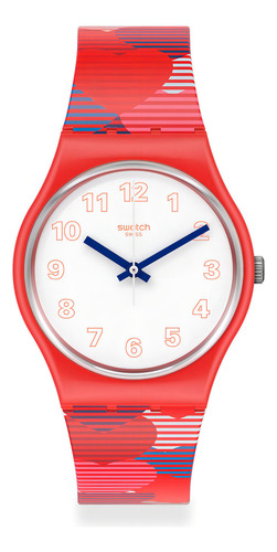 Reloj Swatch Heart Lots Gr182 Color De La Correa Rojo Y Azul