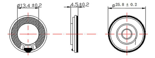 Micro Diâmetro 26mm, 8 Ohm, 1w, Para Brinquedos