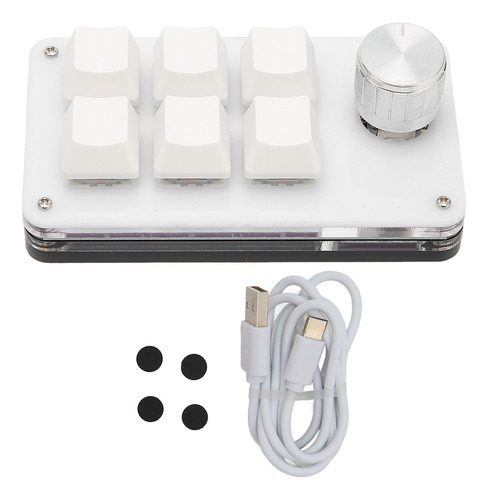 Teclado Mecânico De 6 Teclas, Botão De Uma Mão, Plugue Com F