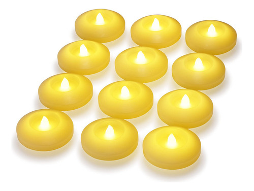 Velas Flotantes De Cera Led Parpadeantes De 3 Pulgadas, Pila