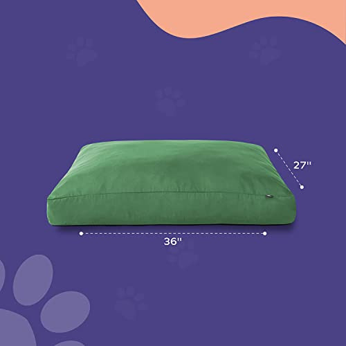 Cama Rectangular Transpirable Para Perro Grande Color Verde