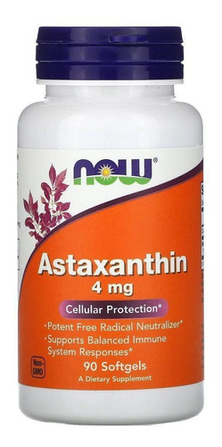 Astaxantina (astaxanthin) Now Foods 4mg  90 Softgels