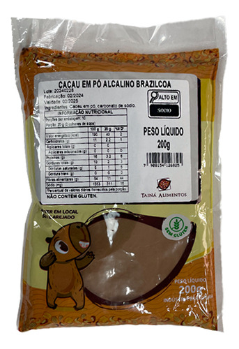 Cacau Em Pó Alcalino 200g Tainá Alimentos