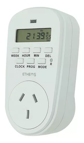 Temporizador Digital Enchufable Reloj Timer 10a 220v 8 Prog