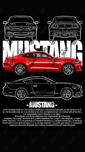Polera Diseño Independiente Auto Modelo Mustang