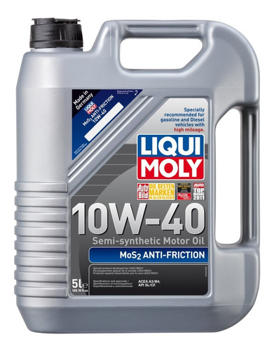 Aceite Semi-sintético 10w40 Mos2 Liqui Moly Garrafa 5 Litros