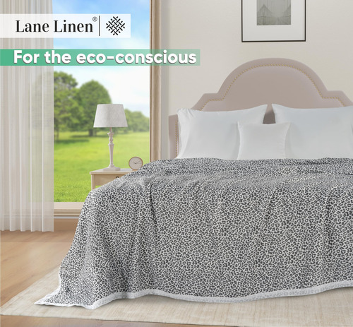 Blanket Lane Linen Cooling, Tamaño Doble, Estampado De Guepa