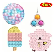 Comprar 4 Peças De Brinquedo Pop It Fidget Bubble Fidget Empurre Pop