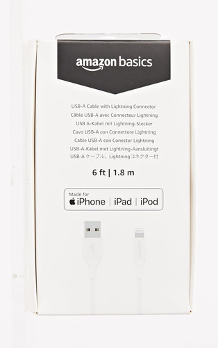 Amazon Basics Usb-a To Lightning Abs Charger Cable, Mfi C...
