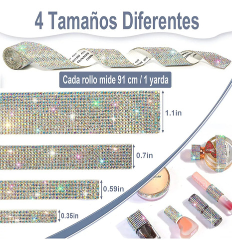 Pegatina De Diamantes De Imitación De 4 Rollos Para Tomar De
