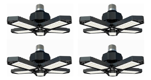 Paquete De 4 Luces Led Para Garaje Con Paneles Ajustables Y