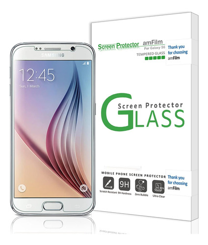 Protector Pantalla Vidrio Amfilm Galaxy S6, Vidrio Templado,