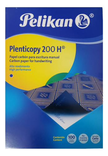 Papel Carbon Pelikan Azul 1 Paq. Con 100 Hojas T/carta