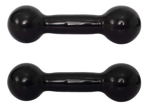 Par Halter Bola Emborrachado De 1kg-exercícios Cor Preto