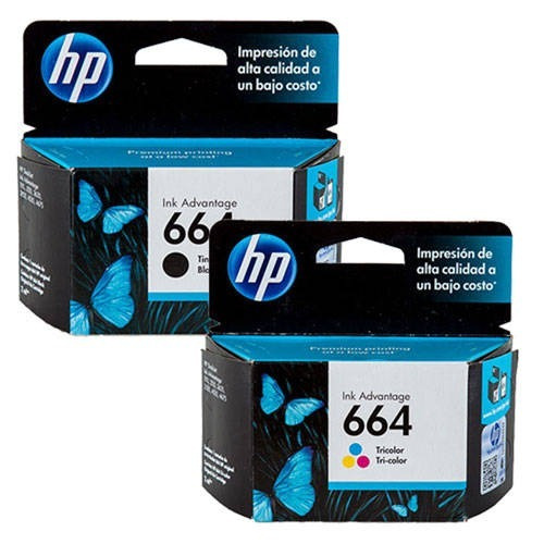 Combo Cartucho Hp 664 Negro + Hp 664 Color Original Palermo