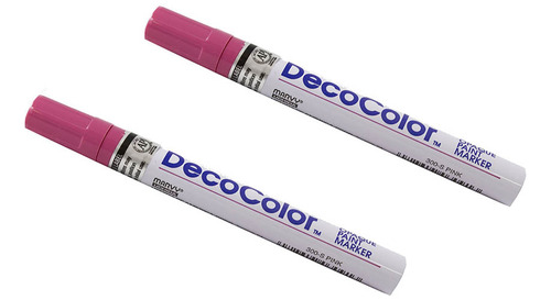 Marvy Uchida Broad Line Opque Pinting Markers, Hot Pink, 2/p