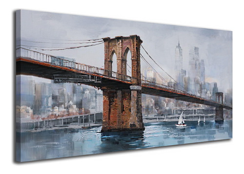 Ardemy Brooklyn Bridge - Lienzo Decorativo Para Pared, Paisa