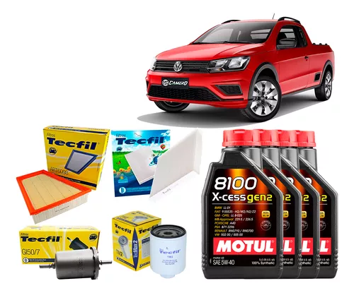 Kit Troca de Óleo 5w40 e Filtros Vw Saveiro Cross 1.6 Msi 2014/2023