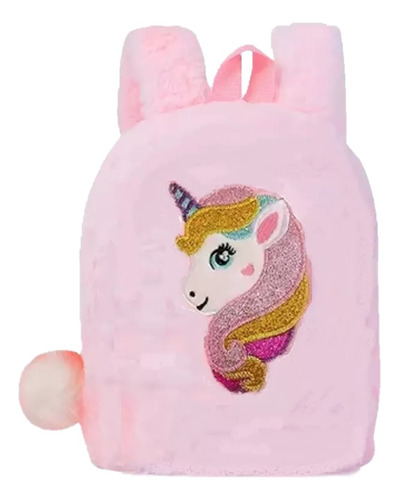 Mochila Peluda Unicornio Tipo Peluche Regalo  Niñas