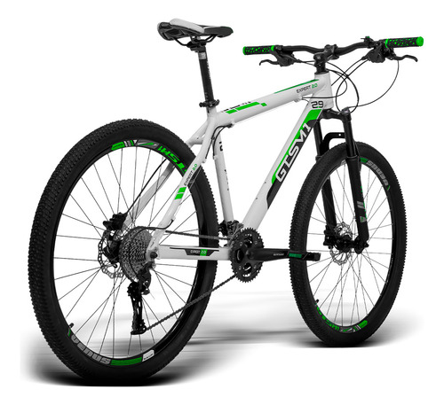 Bicicleta Aro 29 Gts 27v F. Hidráulico Trava Guidão Expert P Cor Branco-verde Tamanho Do Quadro 21