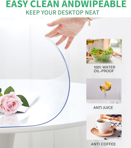Wingcanto Protector De Mesa De Comedor Transparente 40x78...