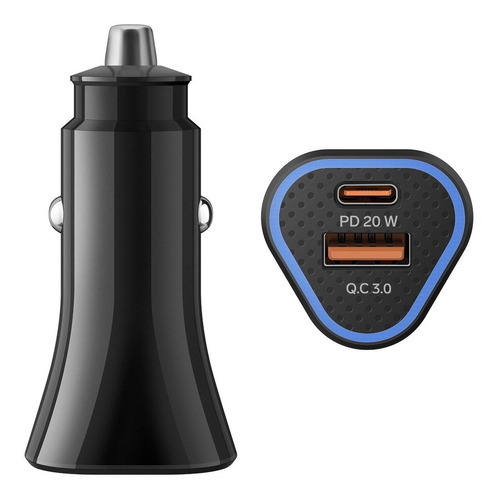 Cargador Usb-usb C 36w Qc/power Delivery P/ Auto