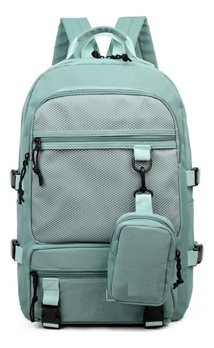 Mochila Grande Bolso Viaje Impermeable Reforzada Urbana Spor Color Aqua