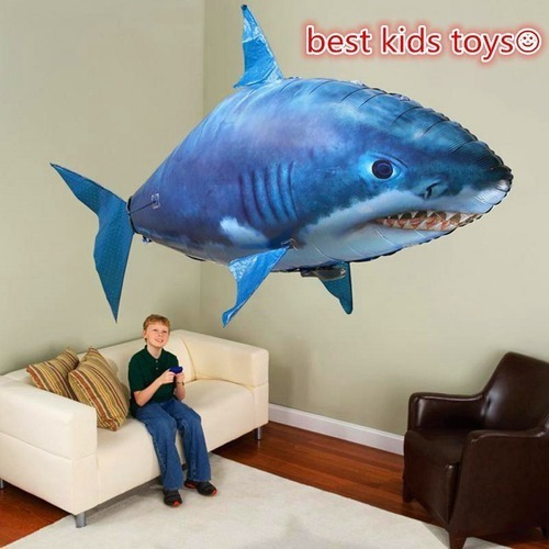 Imagen 3 de 8 de Tiburon Inflable A Control Remoto Juguete Flying Shark