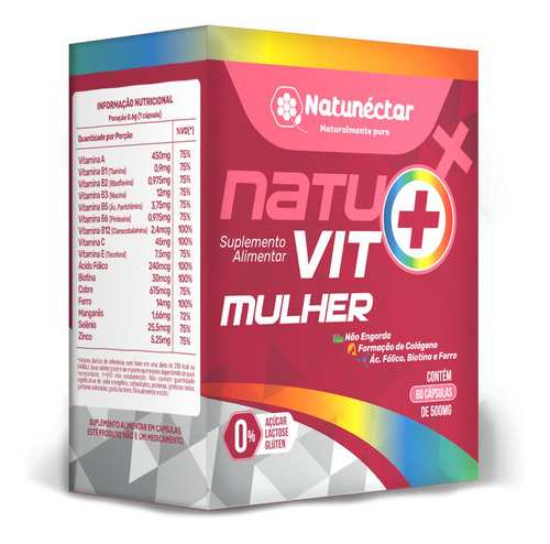 Natuvit Mulher - Multivitamínico - 60 Cápsulas Sabor Sem sabor