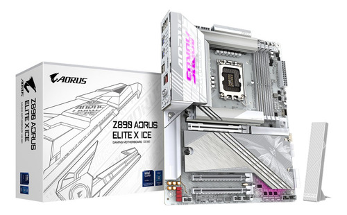 Placa Mãe Gigabyte Z890 Aorus Elite X Ice Lga1851 4xddr5 Atx Cor Branco