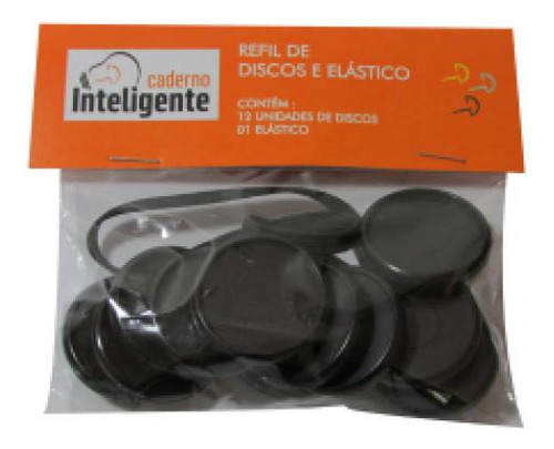 Refil De Discos E Elástico Preto Caderno Inteligente G 31mm