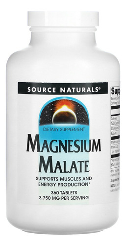Malato De Magnesio 3750mg 360tab Source Naturals Sabor Without flavor