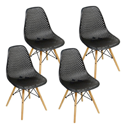 Set X4 Sillas Diseño Eames Colmena Moderna P/ Hogar Oficina