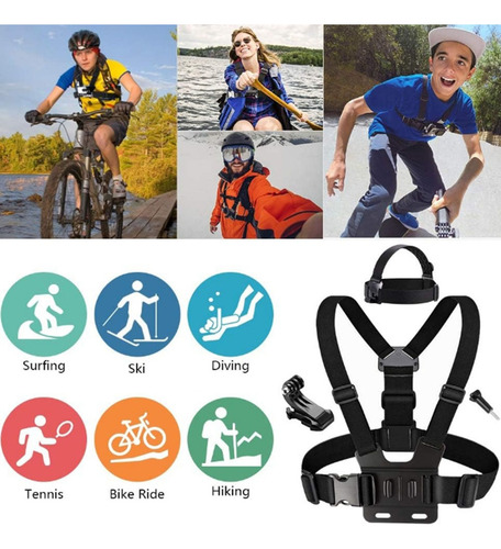 Arnes Genérica para pecho accesorio para cámara GoPro color negro
