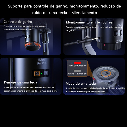 Microfone Sem Fios Usb Comica Uni Pro (a) Suporte Cantilever