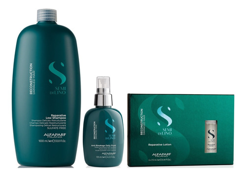 Shampoo Lt + Spray+ Ampolla Lotion Alfaparf Reconstruction