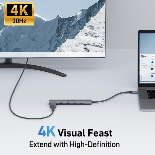 Acer 5 In 1 Usb C Hub With 4k Hdmi, 100w Power Delivery, ...