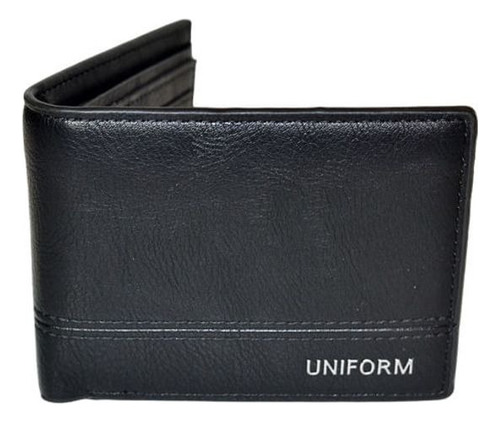 Billetera Seguridad Rfid Uniform Estilo Moderno Negro Liso