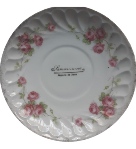 Plato Antiguo De Porcelana Francesa Samaritaine 17 Cm Diám 