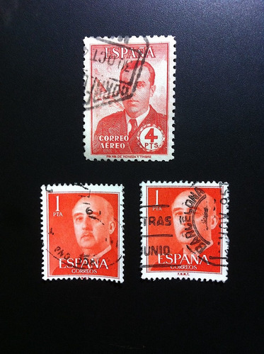 3 Timbres Postales De España Estampillas 1945 Y 1960