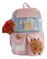 Comprar Mochila Capibara Importada Escolar Con Diversos Accesorios