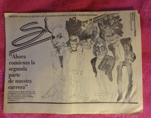 Suplemento Si Clarin 1989 Rolling Stone Charly Garcia Kuitca