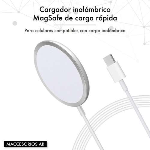 Imagen 2 de 10 de Cargador Inalámbrico - Compatible iPhone - 15w Magsafe