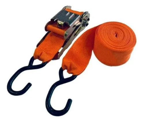 Cinta De Amarre Con Crique Ganchos 6 Mts X 5cm Ancho Color Naranja