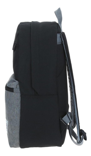 Mochila Grande Juvenil Colors Unisex Gris Con Negro