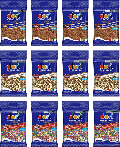 Granulado Dori 120g (chocolate, Mescla E Color) - Kit 12 Und