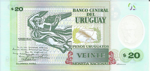 Uruguay 20 Pesos 2020 Polímero